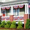 2x4 Ft American Bunting Flags Outdoor, USA Pleated Fan Flag for Outside, 4th of July Decorations Memorial Day Patriotic Flags Bunting Outdoor Indoor Decor (Set of 3)
